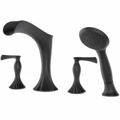 Cheapest ⌛ Pfister Rhen™ Two Handle Roman Tub Faucet in Matte Black Trim Only 🔔