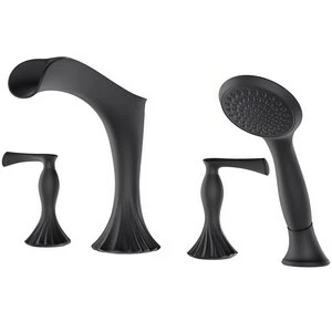 Cheapest ⌛ Pfister Rhen™ Two Handle Roman Tub Faucet in Matte Black Trim Only 🔔
