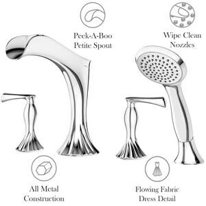 Cheapest ⌛ Pfister Rhen™ Two Handle Roman Tub Faucet in Matte Black Trim Only 🔔 - Image 3