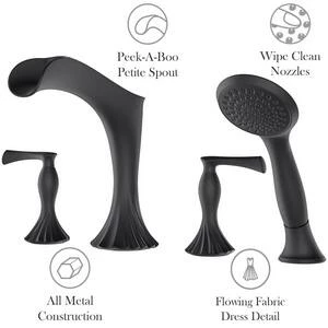Cheapest ⌛ Pfister Rhen™ Two Handle Roman Tub Faucet in Matte Black Trim Only 🔔 - Image 4