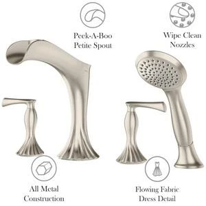 Cheapest ⌛ Pfister Rhen™ Two Handle Roman Tub Faucet in Matte Black Trim Only 🔔 - Image 5