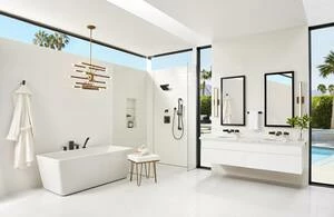 Budget 🎁 Pfister Kenzo™ Rectangular Mini Towel Bar Towel Ring in Black 🔔 - Image 2