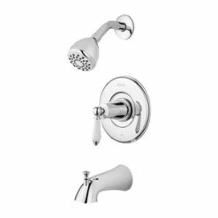 Best Sale 🧨 Pfister Courant™ 1.8 gpm Wall Mount Tub and Shower Faucet with Single Lever Handle and Tub Spout in Polished Chrome 😍