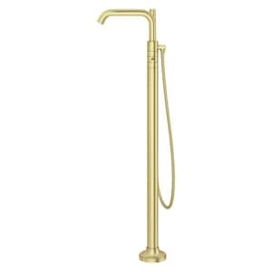 Cheap 💯 Pfister Tenet™ Double Lever Handle Tub Floor Mount Filler with Hand Shower (Trim Only) in Brushed Gold 😀 - Image 2