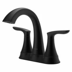 Promo ✨ Pfister Weller™ Two Handle Centerset Bathroom Sink Faucet in Matte Black Lever Handle 👏