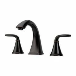 Outlet 😉 Pfister Pasadena™ Deck Mount Widespread Bathroom Sink Faucet with Double Lever Handle in Tuscan Bronze ❤️