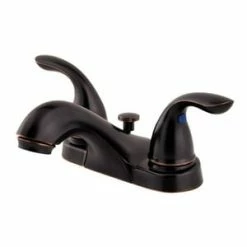 Discount ✔️ Pfister Pfirst Series™ Two Handle Centerset Bathroom Sink Faucet in Tuscan Bronze 🎁