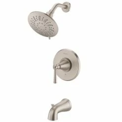 Hot Sale 🧨 Pfister Saxton™ Single Handle Multi Function Bathtub & Shower Faucet in Brushed Nickel Trim Only ✔️
