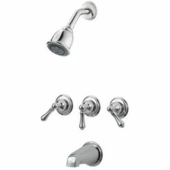 Hot Sale 🤩 Pfister Pfirst Series™ Three Handle Multi Function Bathtub & Shower Faucet in Polished Chrome (Trim Only) ❤️