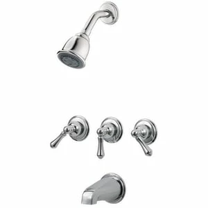 Hot Sale 🤩 Pfister Pfirst Series™ Three Handle Multi Function Bathtub & Shower Faucet in Polished Chrome (Trim Only) ❤️