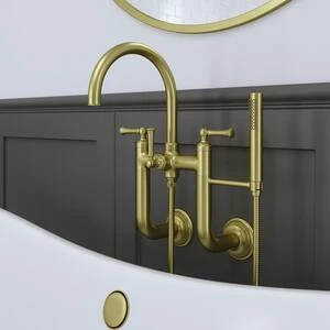 Best reviews of 🎉 Pfister Tisbury™ Three Handle Wall Mount Filler in Brushed Gold 😀 - Image 2