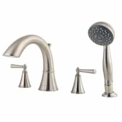Best reviews of 🎁 Pfister Saxton™ 1.8 gpm 4 Hole Deck Mount Roman Tub Faucet with Double Lever Handle in Brushed Nickel 🔔