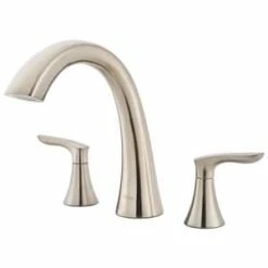 Cheap ⌛ Pfister Weller™ Two Handle Roman Tub Faucet in Brushed Nickel (Trim Only) 👏