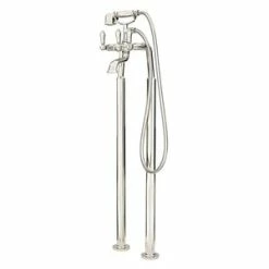 Deals 🥰 Pfister Traditional Three Lever Handle Floor Mount Filler in Polished Nickel Trim Only 🎉