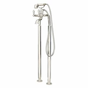 Deals 🥰 Pfister Traditional Three Lever Handle Floor Mount Filler in Polished Nickel Trim Only 🎉